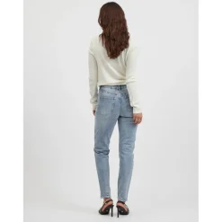 Jean mom bleu clair en coton