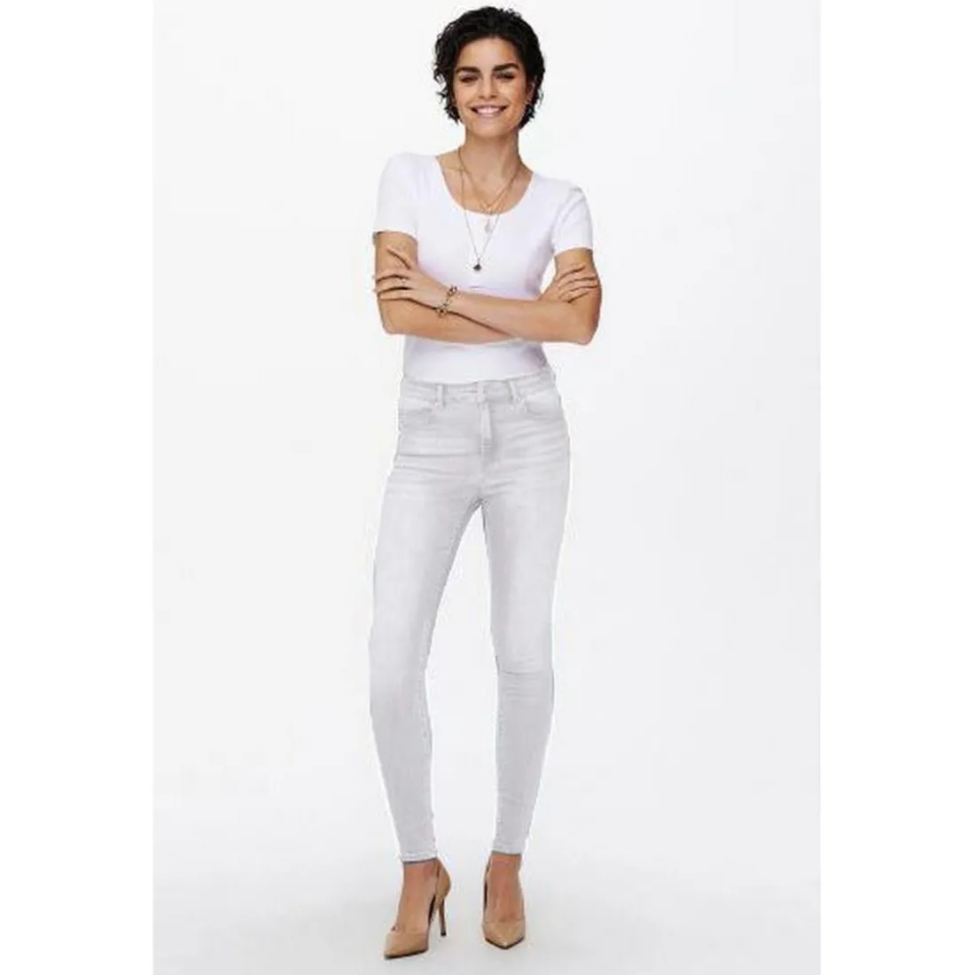 Jean skinny blanc en coton Vivi