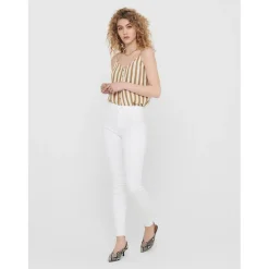 Jean skinny blanc en coton Elle