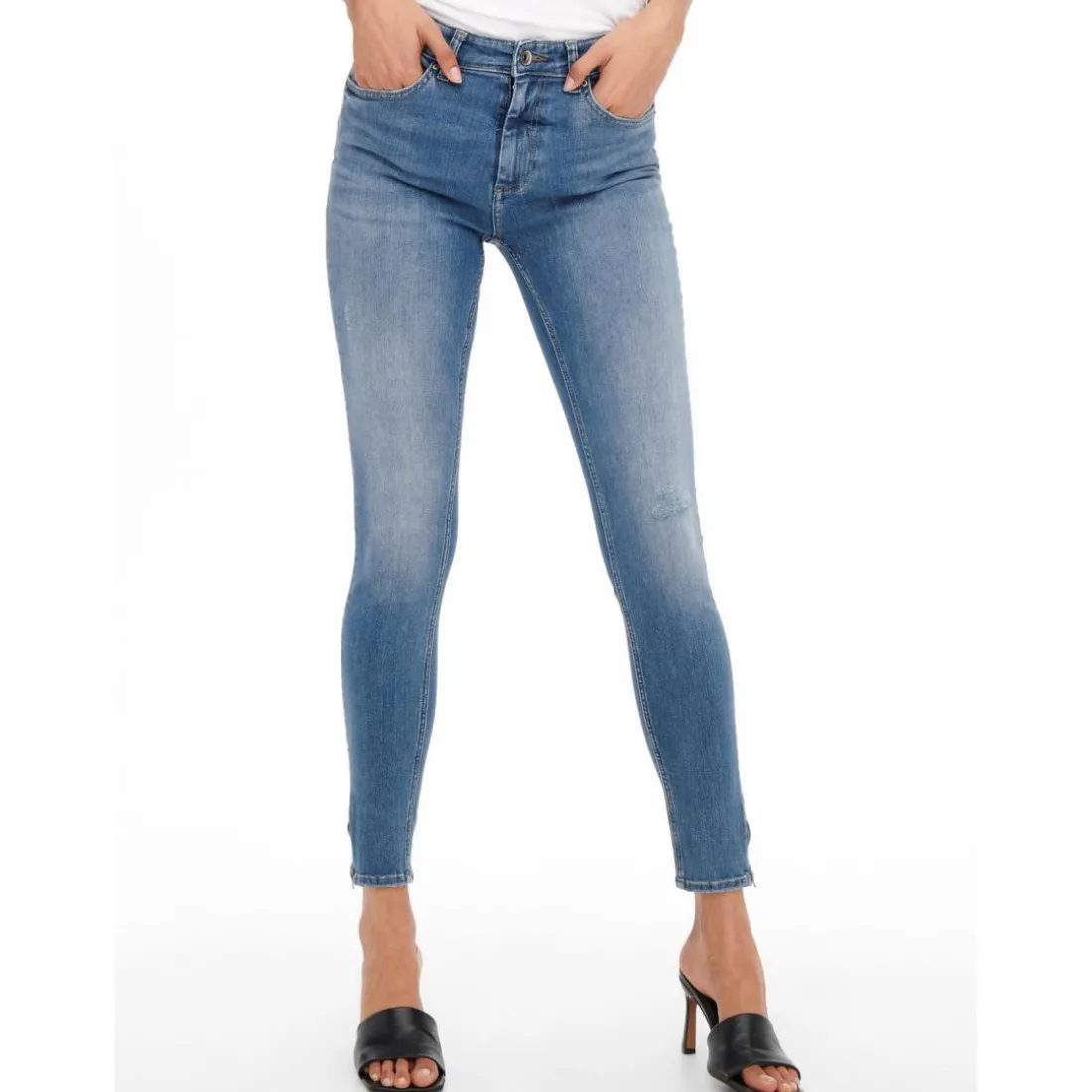 Jean skinny bleu en coton Lily