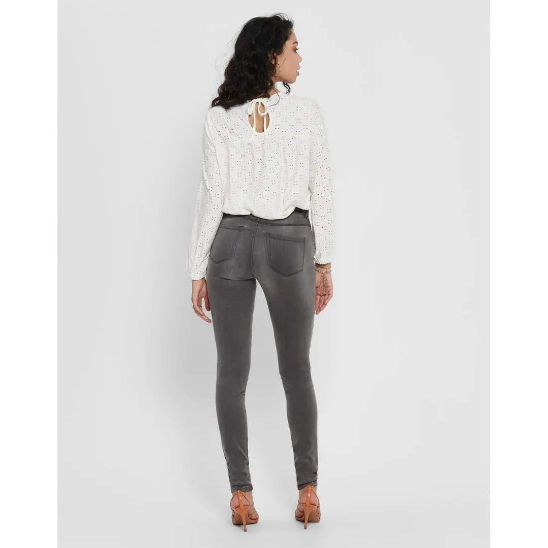 Jean skinny gris en coton Kali