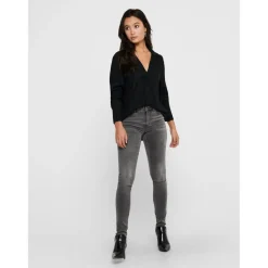 Jean skinny gris en coton Léa