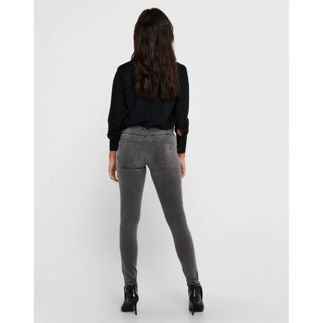 Jean skinny gris en coton Léa