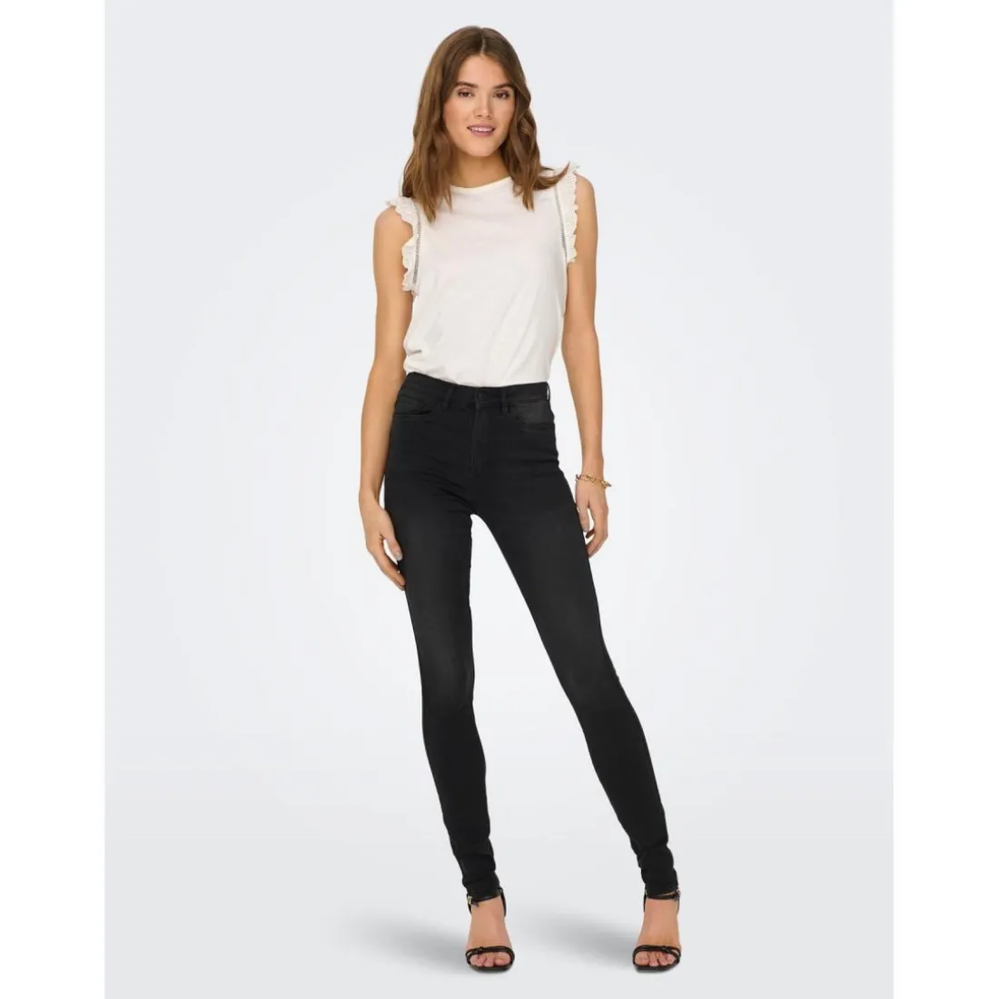 Jean skinny noir en coton Ida