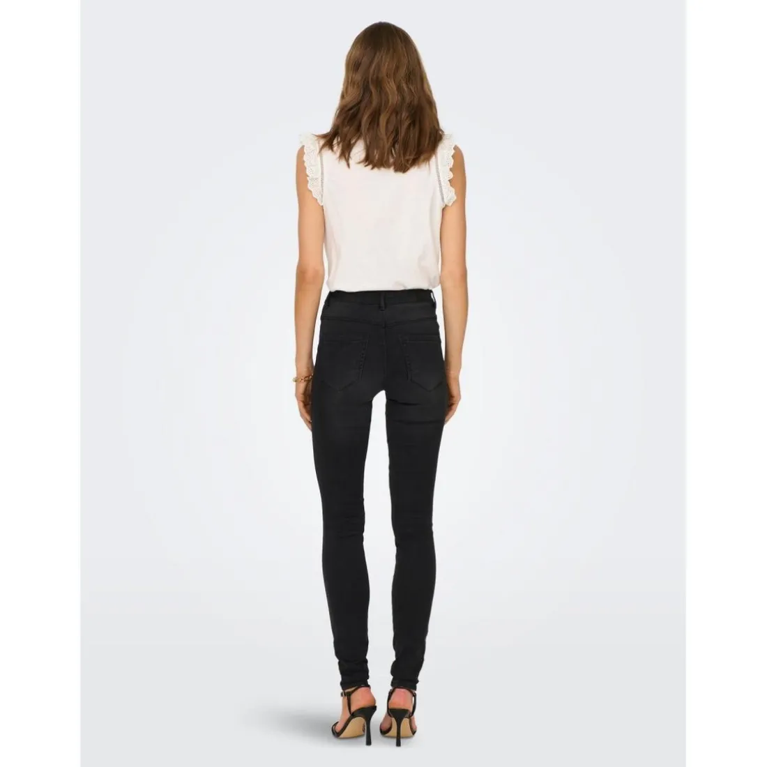 Jean skinny noir en coton Ida