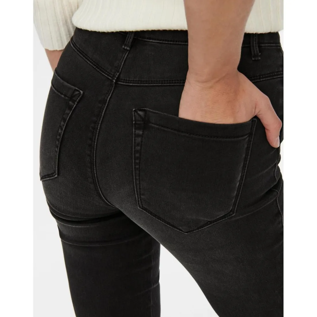 Jean skinny noir en coton Ida