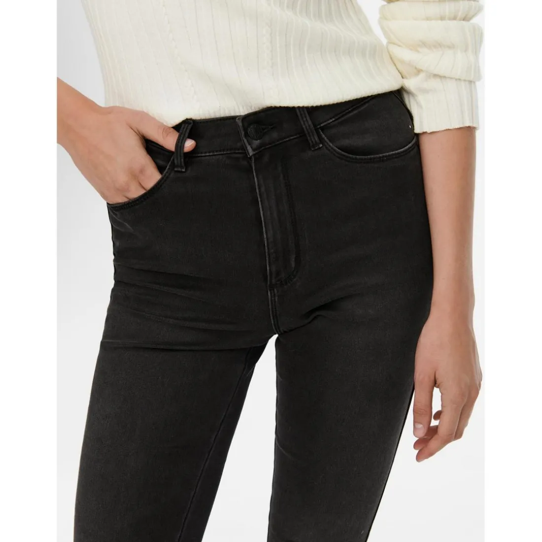 Jean skinny noir en coton Ida