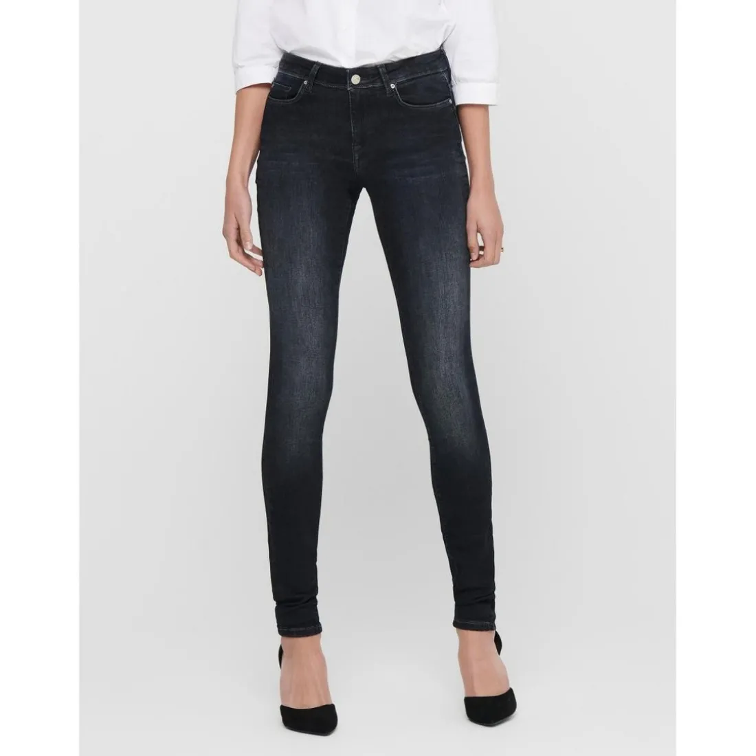 Jean skinny noir en coton Daisy