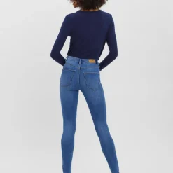 Jean skinny Skinny Fit Taille haute bleu Zoé