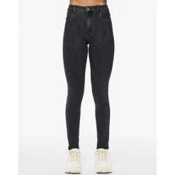 Jean skinny taille haute Dea gris en coton Fawn