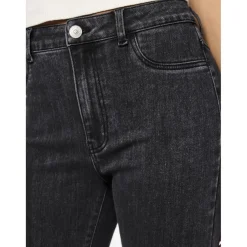 Jean skinny taille haute Dea gris en coton Fawn