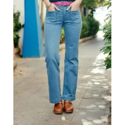 JEAN STONE bleu clair en coton