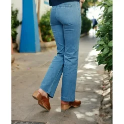 JEAN STONE bleu clair en coton