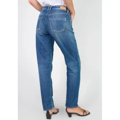 Jeans 400/17 mom BINH taille haute 7/8ème destroy bleu N°3 en coton Vivi