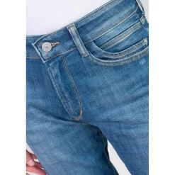 Jeans 400/17 mom BINH taille haute 7/8ème destroy bleu N°3 en coton Vivi