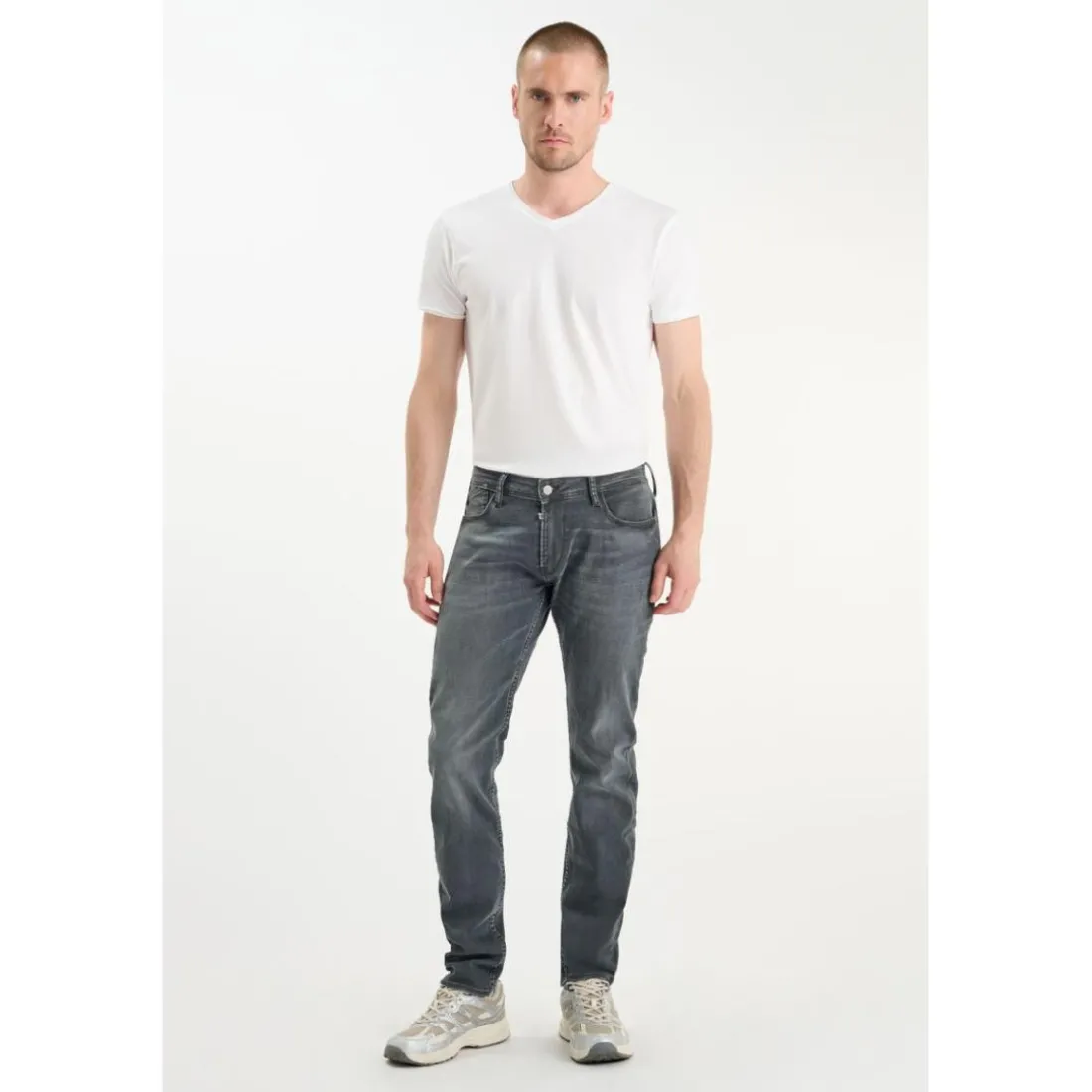 Jeans ajusté BLUE JOGG 700/11, longueur 34 gris Mads en coton