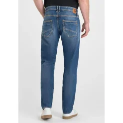 Jeans ajusté stretch 700/11, longueur 34 bleu en coton Micah