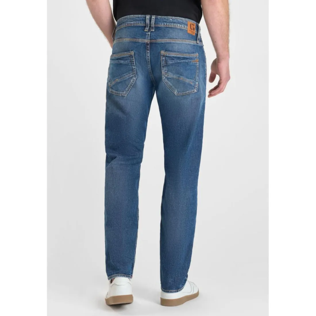 Jeans ajusté stretch 700/11, longueur 34 bleu en coton Micah