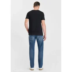 Jeans ajusté stretch 700/11, longueur 34 bleu en coton Micah
