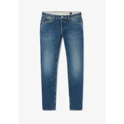 Jeans ajusté stretch 700/11, longueur 34 bleu en coton Micah