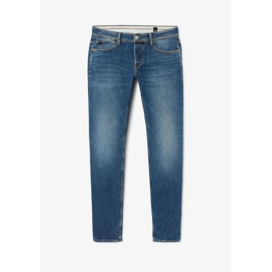 Jeans ajusté stretch 700/11, longueur 34 bleu en coton Micah