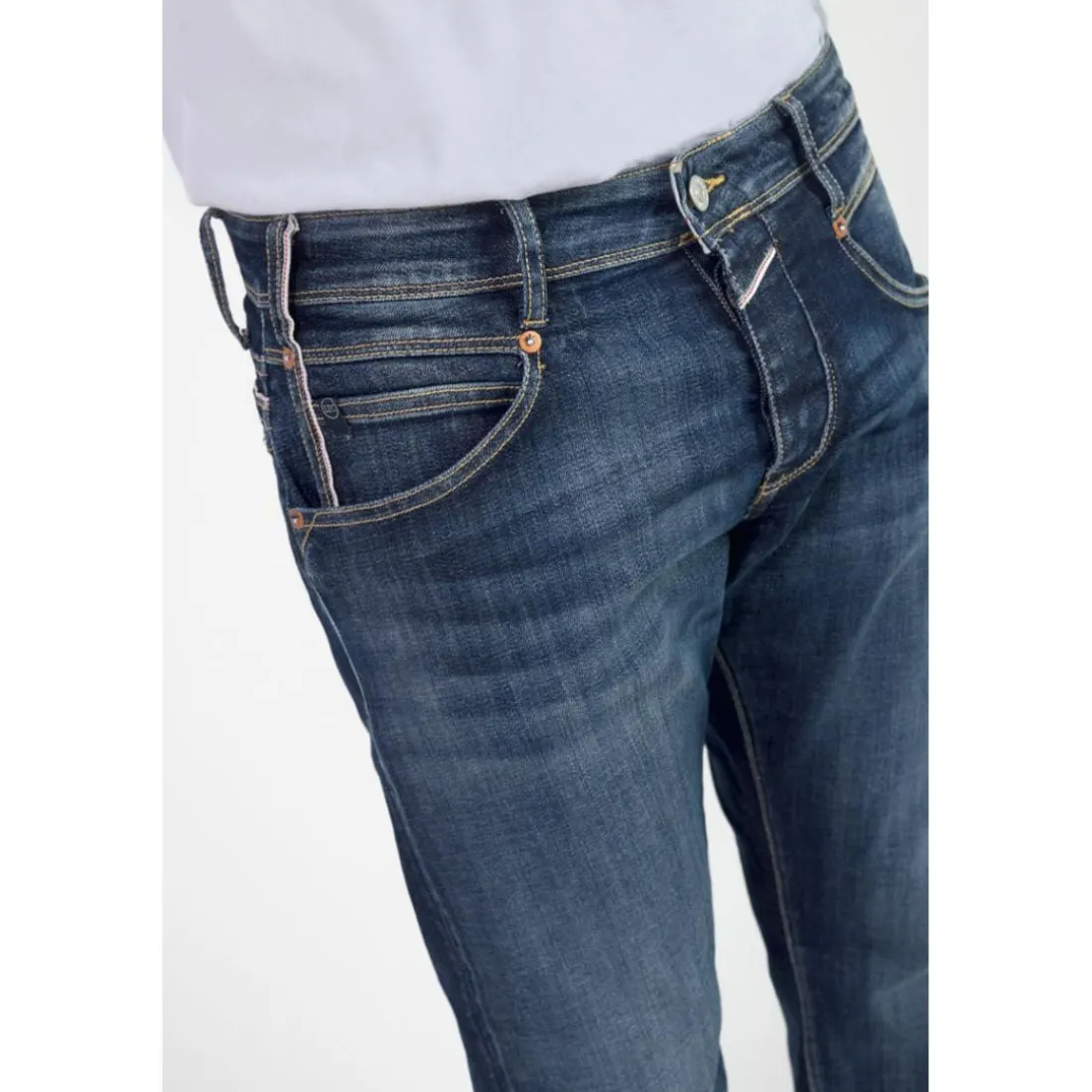 Jeans ajusté stretch 700/11, longueur 34 bleu Sammy en coton