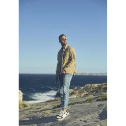 Jeans ajusté stretch 700/11, longueur 34 bleu en coton Leo
