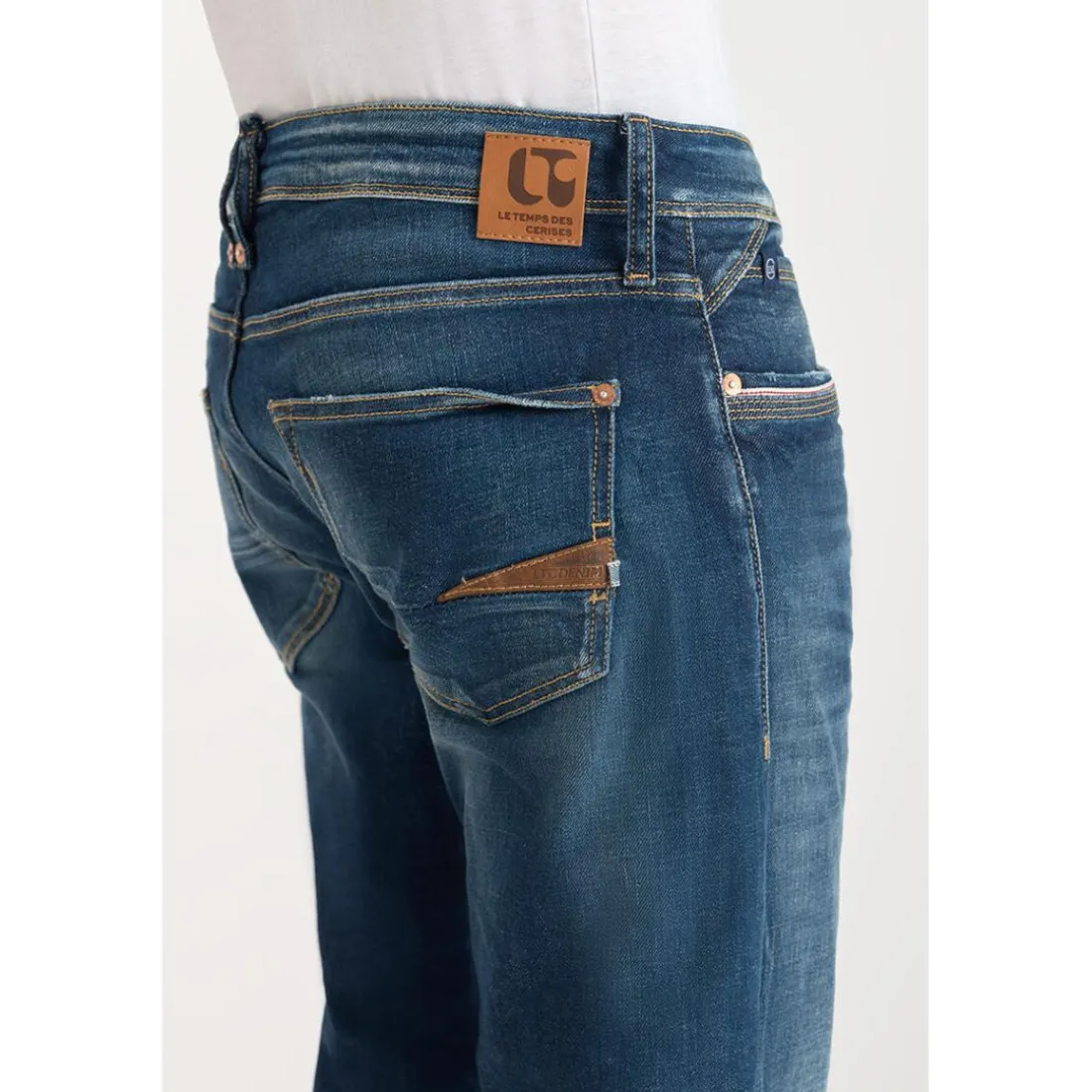 Jeans ajusté stretch 700/11, longueur 34 bleu Lou