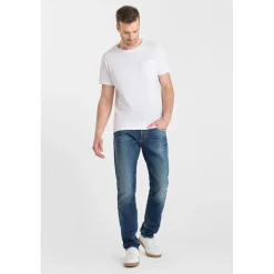 Jeans ajusté stretch 700/11, longueur 34 bleu Lou