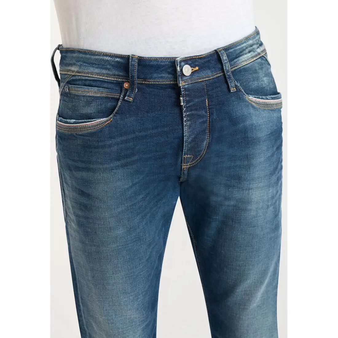 Jeans ajusté stretch 700/11, longueur 34 bleu Lou