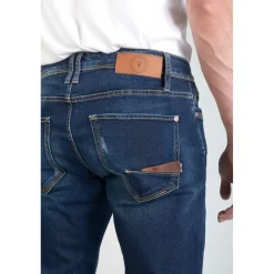 Jeans ajusté stretch 700/11, longueur 34 bleu en coton Troy