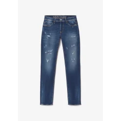 Jeans ajusté stretch 700/11, longueur 34 bleu en coton Troy