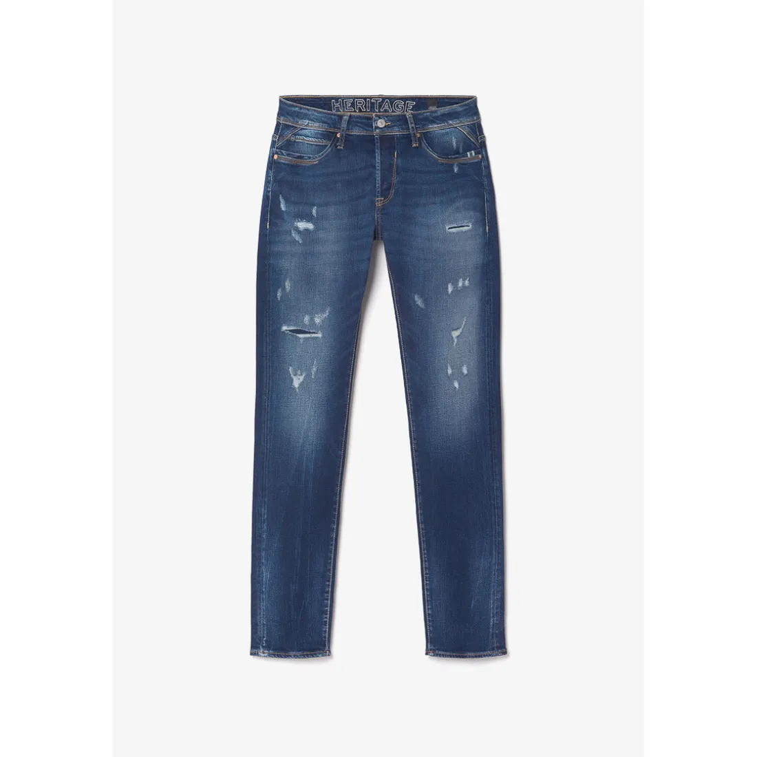 Jeans ajusté stretch 700/11, longueur 34 bleu en coton Troy