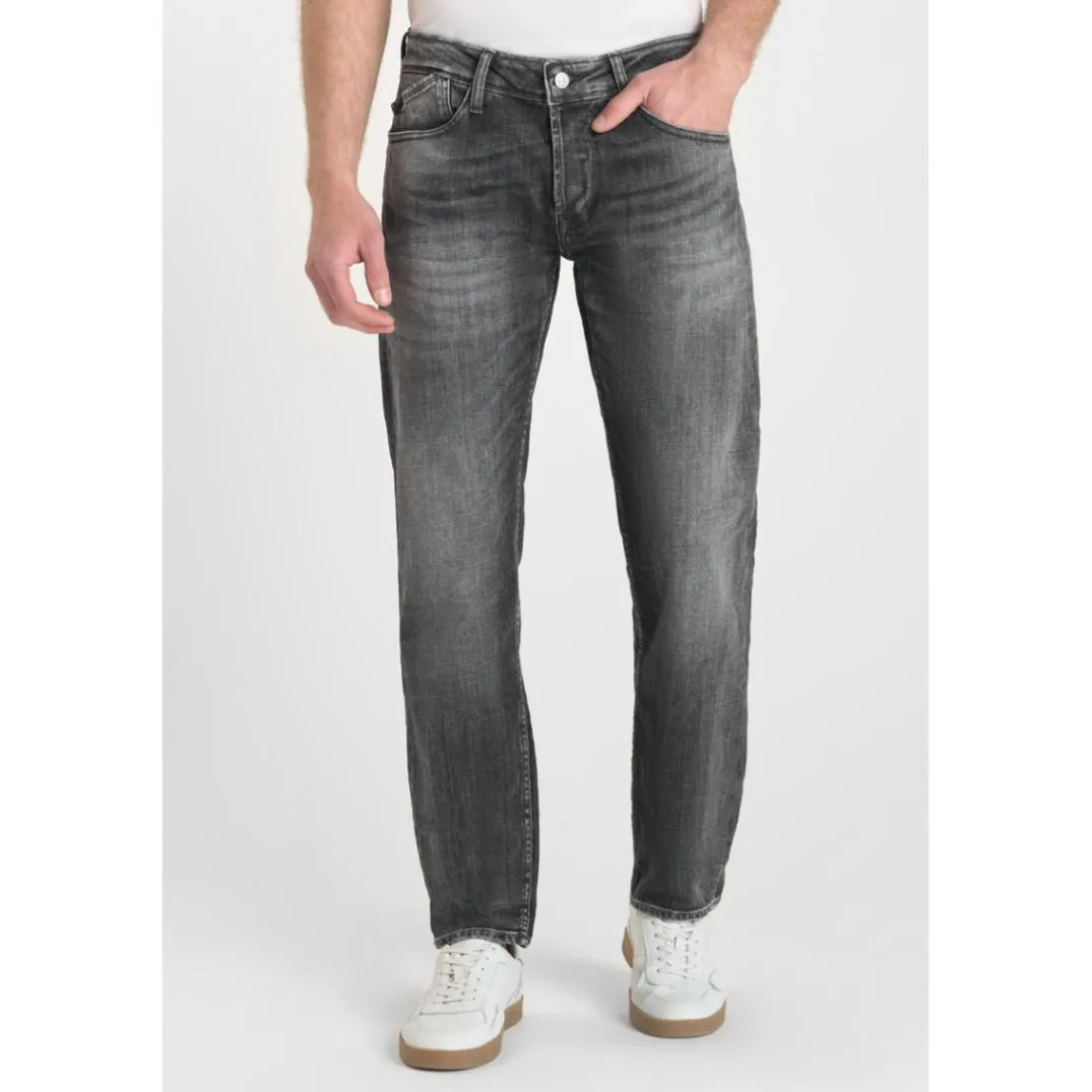 Jeans ajusté stretch 700/11, longueur 34 gris en coton Ryan