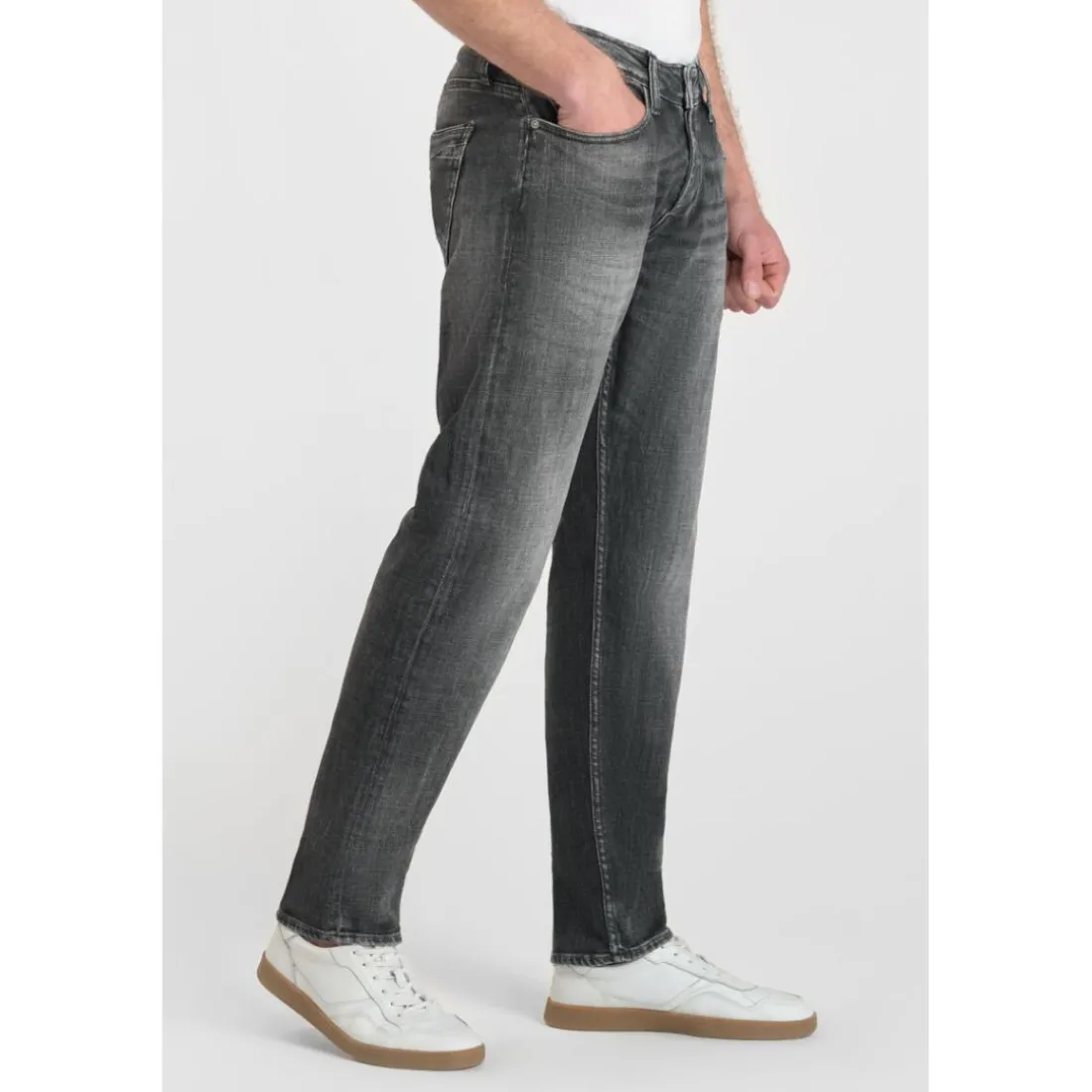 Jeans ajusté stretch 700/11, longueur 34 gris en coton Ryan