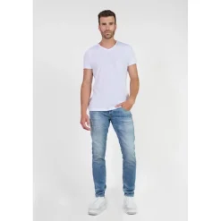 Jeans ajusté stretch 700/11, longueur 34 bleu Moe en coton