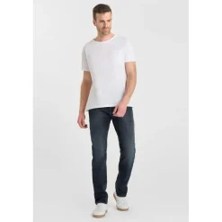 Jeans ajusté stretch 700/11, longueur 34 bleu Ives en coton