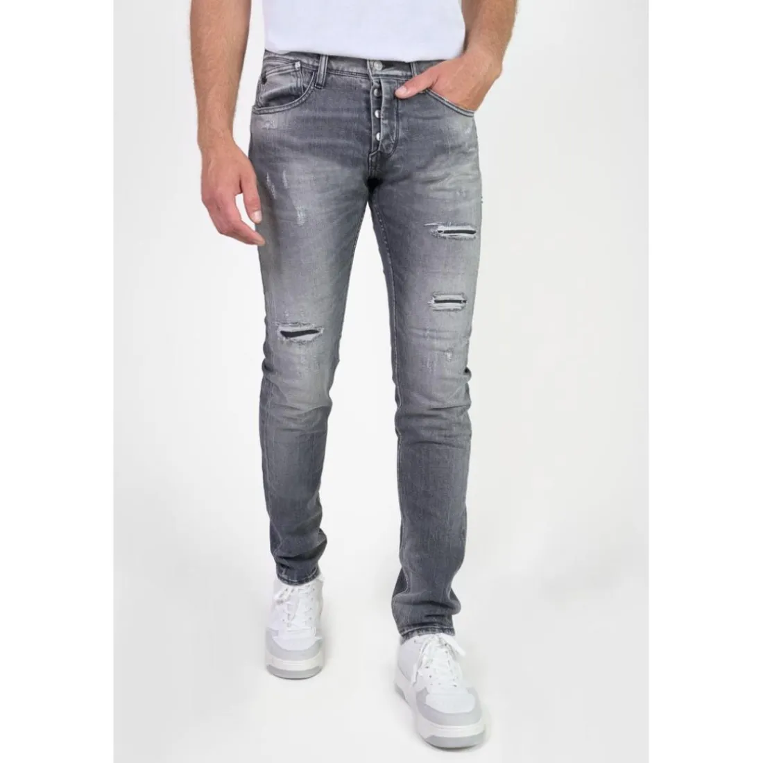 Jeans ajusté stretch 700/11, longueur 34 noir Amin