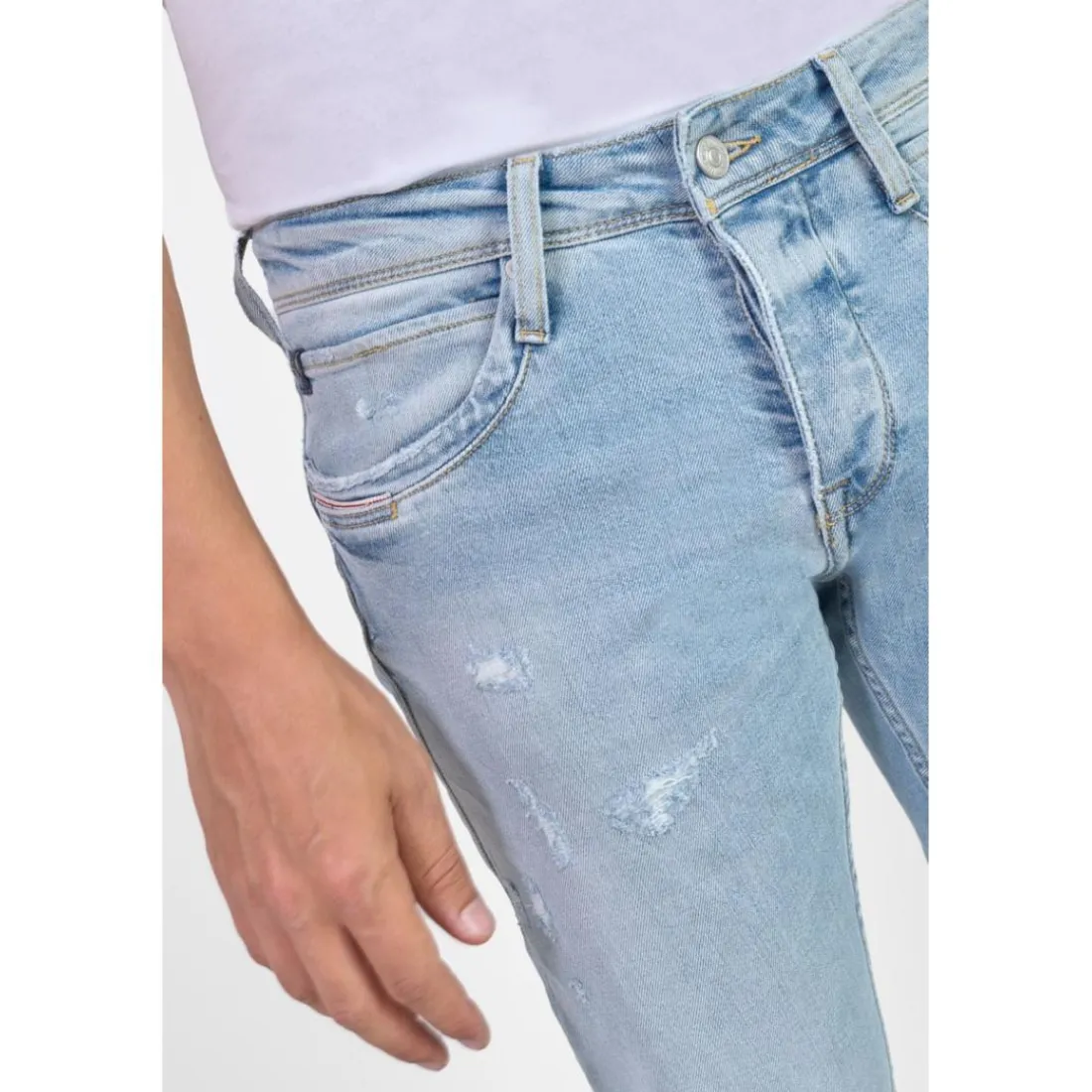 Jeans ajusté stretch 700/11, longueur 34 bleu Tate