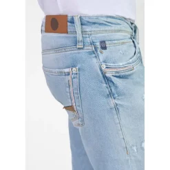 Jeans ajusté stretch 700/11, longueur 34 bleu Tate