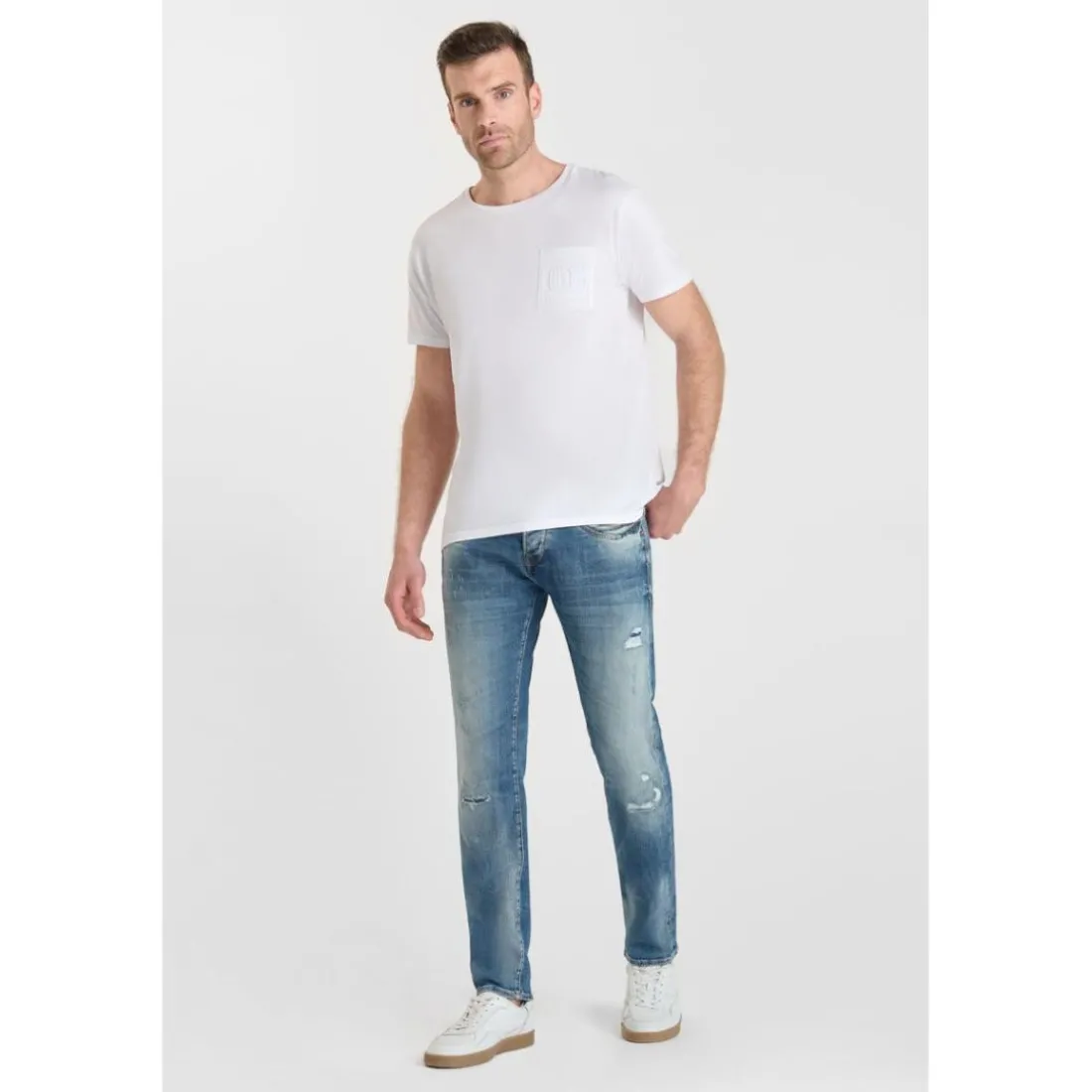 Jeans ajusté stretch 700/11, longueur 34 bleu Pete
