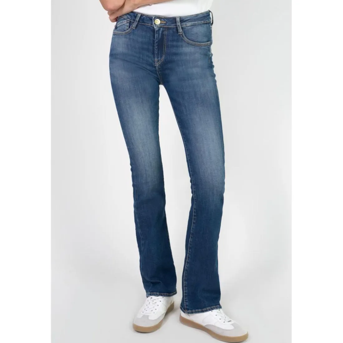 Jeans bootcut POWER bootcut, longueur 34 bleu en coton Amy