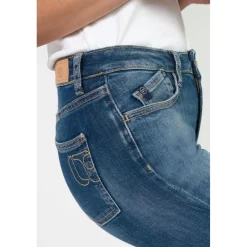 Jeans bootcut POWER bootcut, longueur 34 bleu en coton Amy