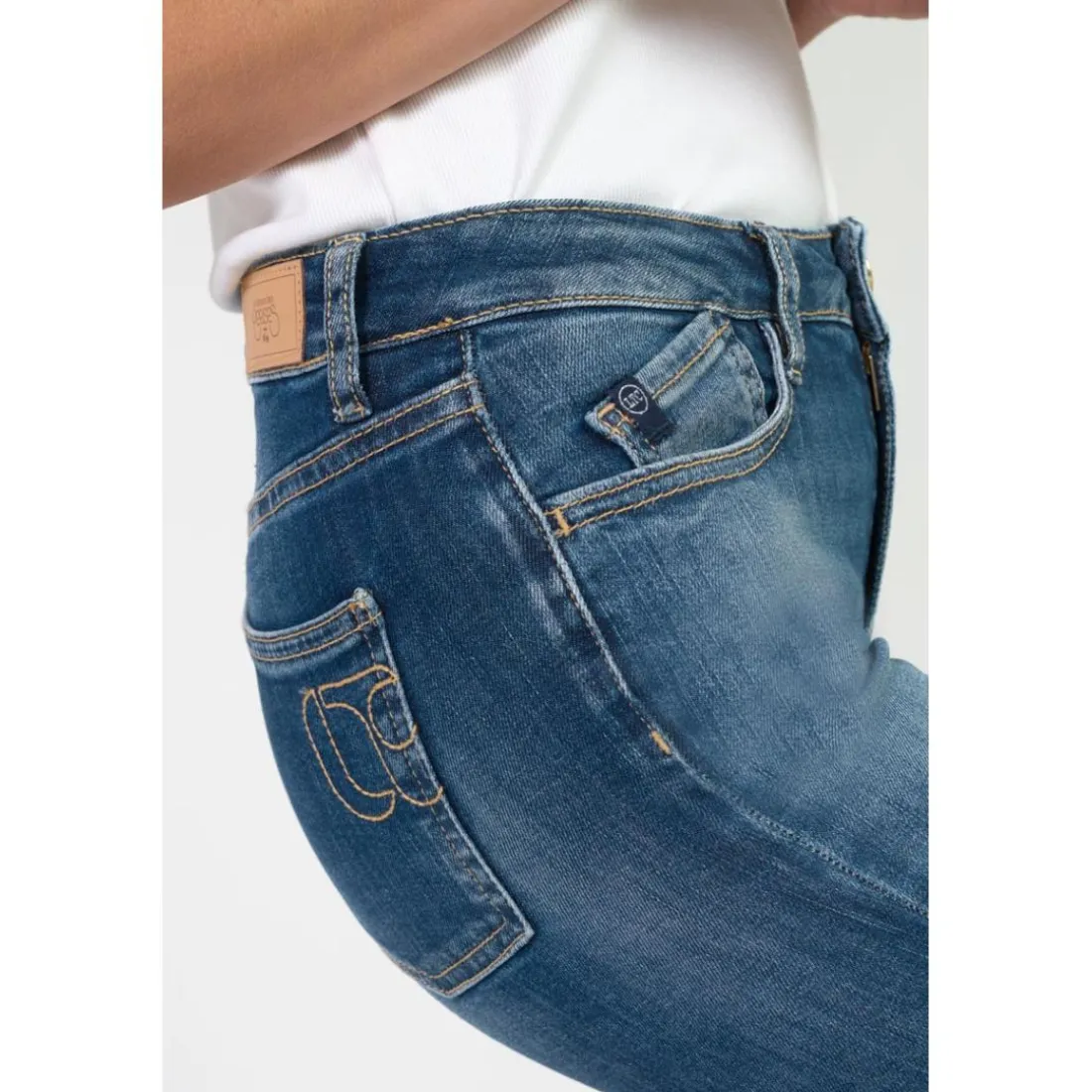 Jeans bootcut POWER bootcut, longueur 34 bleu en coton Amy