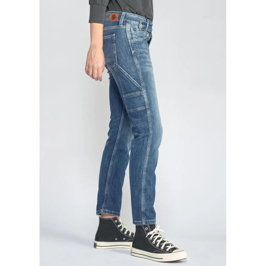 Jeans boyfit 200/43, longueur 34 bleu en coton Julia