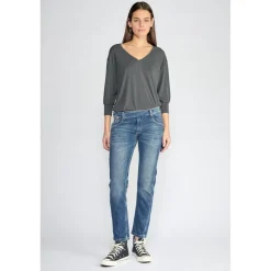 Jeans boyfit 200/43, longueur 34 bleu en coton Julia