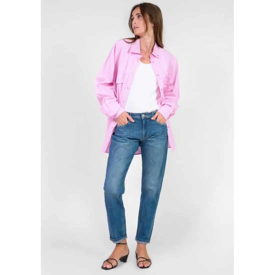 Jeans boyfit 200/43, longueur 34 bleu Mina