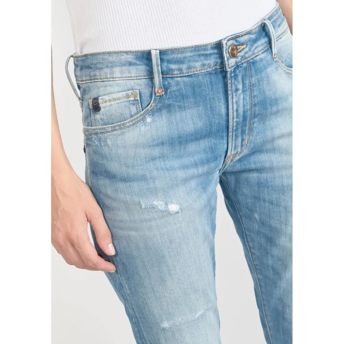 Jeans boyfit 200/43, longueur 34 bleu en coton Eve