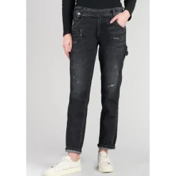 Jeans boyfit 200/43, longueur 34 noir en coton