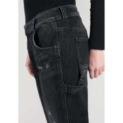 Jeans boyfit 200/43, longueur 34 noir en coton